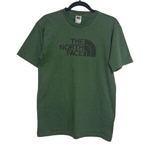 The North Face Green Logo T-Shirt Mens S 100% Cotton Crew Neck Short Sleeve